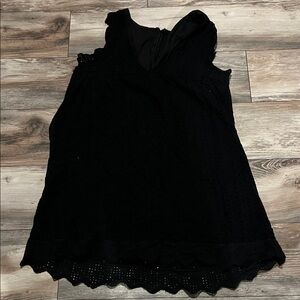 Chic Black Lace Trim Blouse